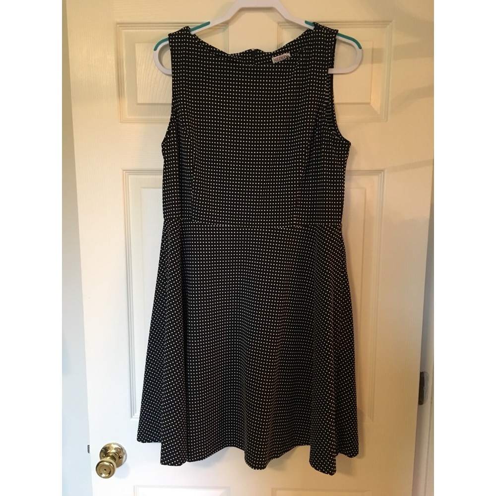 Elegant Black and White Polka Dot Dress